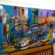 Quadro decorativo pintado a mão tema bike, ciclismo, bicicleta medida 70x120 código 1005