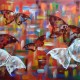  Quadro decorativo pintado a mão borboletas 70x100 COD 796